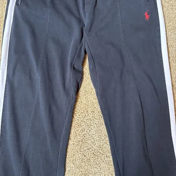 Polo Ralph Lauren Interlock Track Pant Mens Medium Black Pony Sweatpants Lounge - Picture 3 of 16